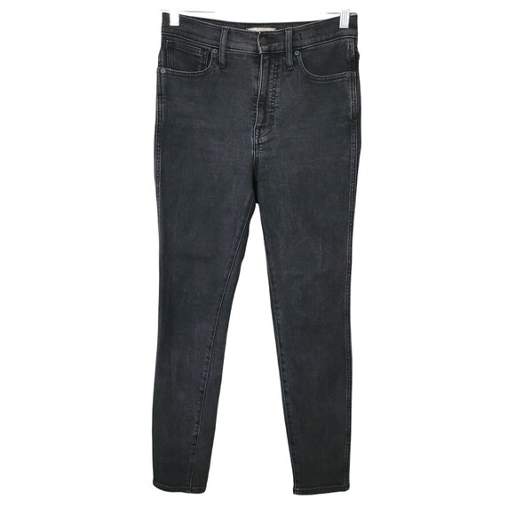 Madewell Denim - Madewell 10" High-Rise Skinny Jeans Womens Size 28 Black Frost Stretch Denim